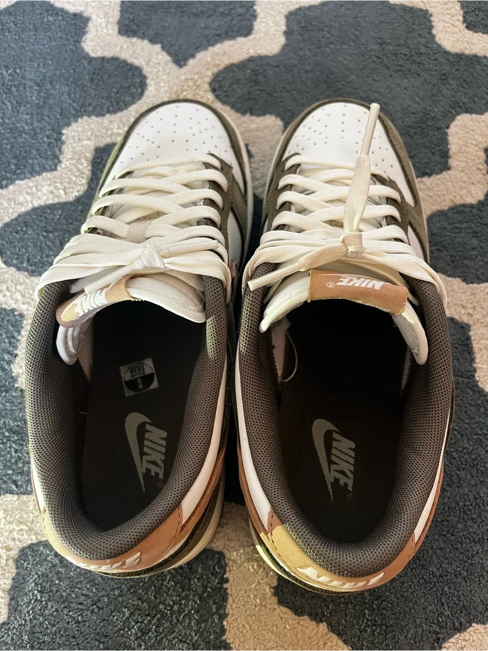 Nike Dunk Low Olive Green, White & Tan Swoosh